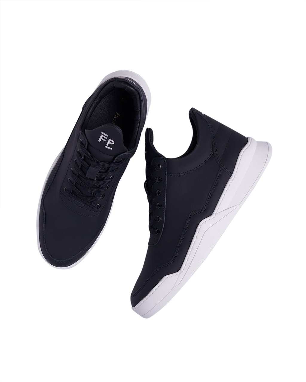 Filling Pieces Low Top Ghost Organic Nappa Black Zwart