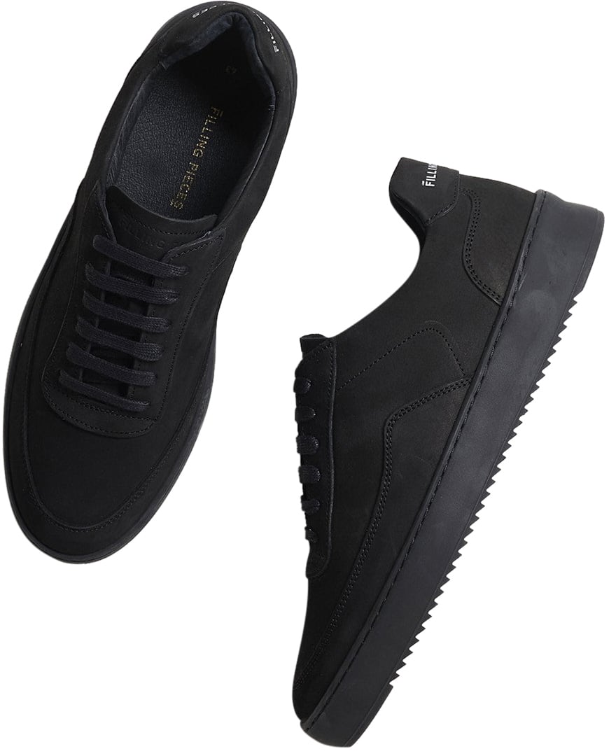 Filling Pieces Mondo 2.0 Ripple Nubuck All Black Zwart