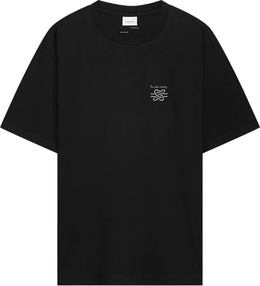 Filling Pieces T-shirt Embroidered Knot Black Zwart