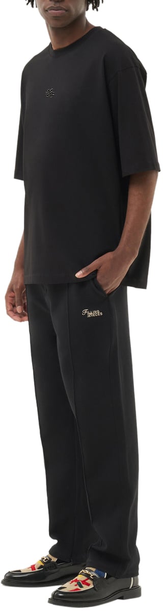 Filling Pieces T-shirt Boxy Embroidered Black Zwart