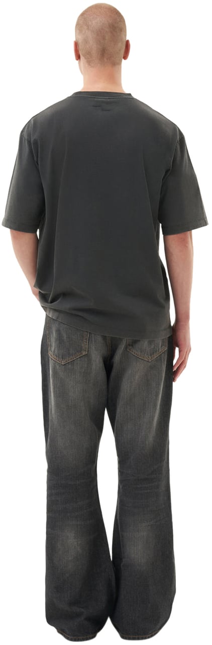 Filling Pieces T-shirt Boxy Embroidered Vintage Black Zwart