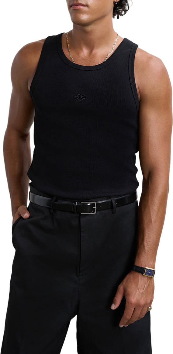 Filling Pieces Tank Top Knot Black Zwart