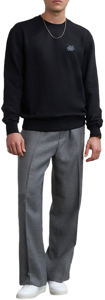 Filling Pieces Sweatshirt Embroidered Knot Black Zwart