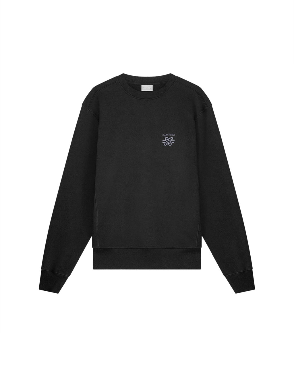 Filling Pieces Sweatshirt Embroidered Knot Black Zwart