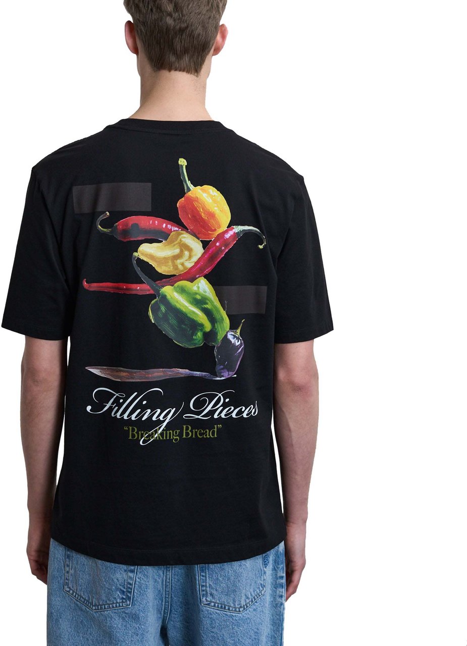 Filling Pieces T-shirt Pepper Black Zwart
