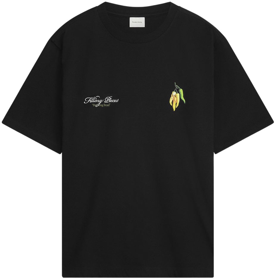 Filling Pieces T-shirt Pepper Black Zwart