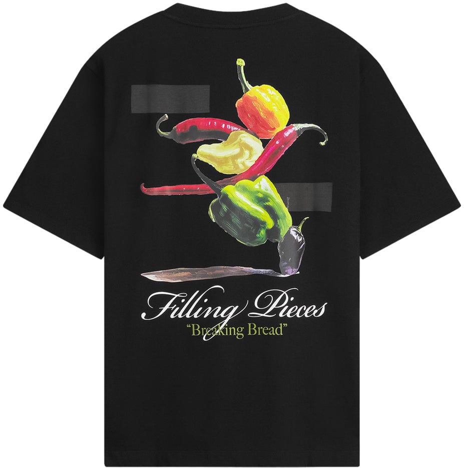 Filling Pieces T-shirt Pepper Black Zwart