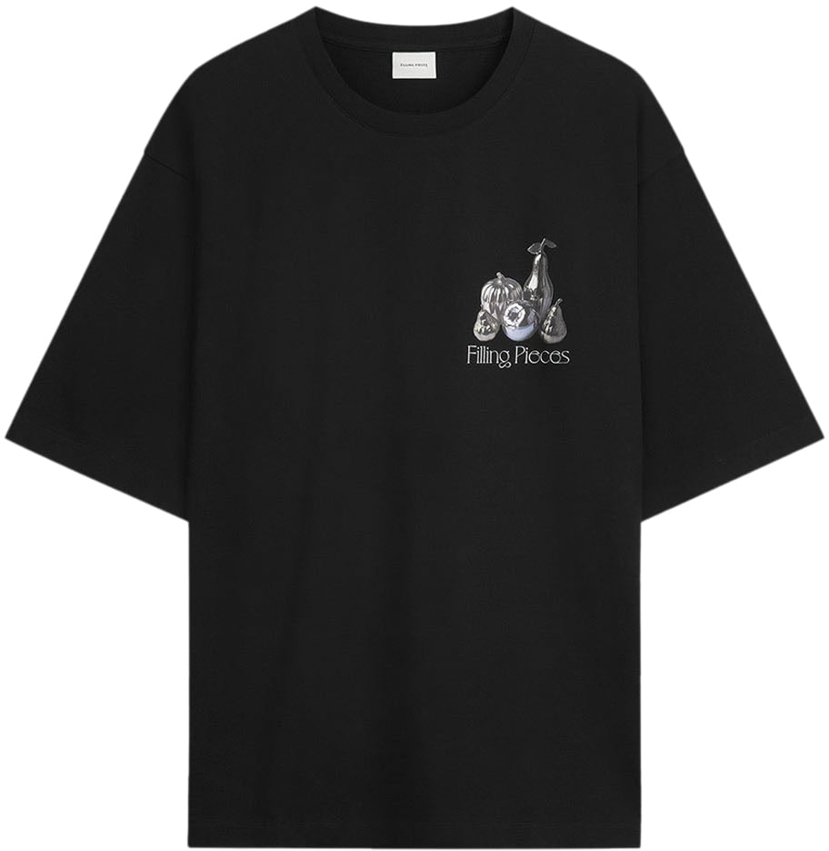 Filling Pieces T-shirt Boxy Chrome Fruit Black Zwart