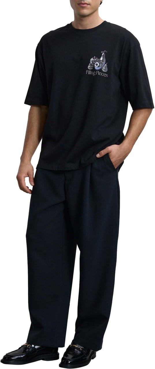 Filling Pieces T-shirt Boxy Chrome Fruit Black Zwart