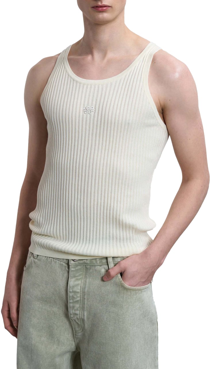 Filling Pieces Knit Tank Top Antique White Wit