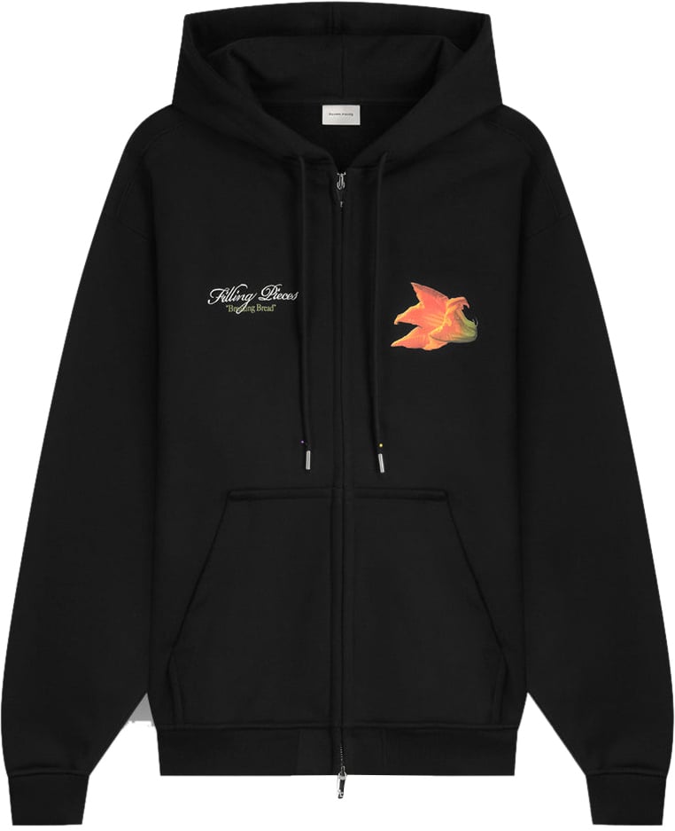 Filling Pieces Zip Hoodie Zucchini Black Zwart