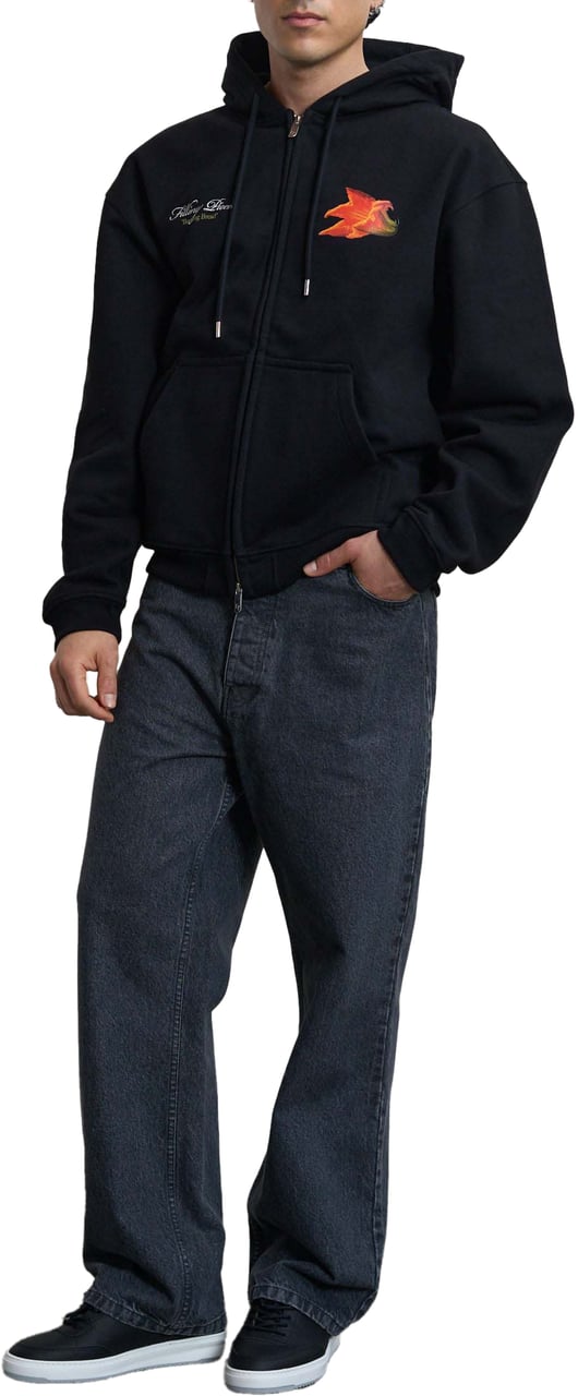 Filling Pieces Zip Hoodie Zucchini Black Zwart