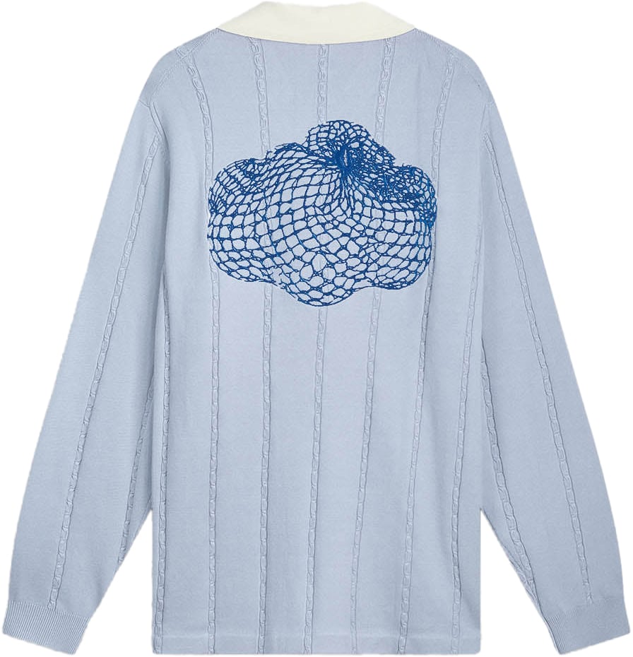 Filling Pieces Knit Football Jersey Skyway Blauw