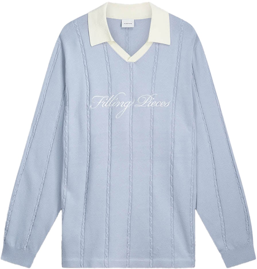 Filling Pieces Knit Football Jersey Skyway Blauw