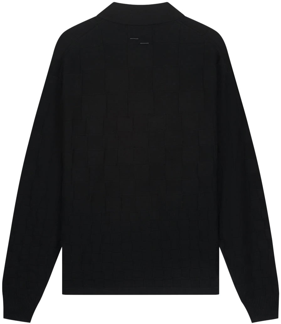 Filling Pieces Knit Shirt Rugby Black Zwart