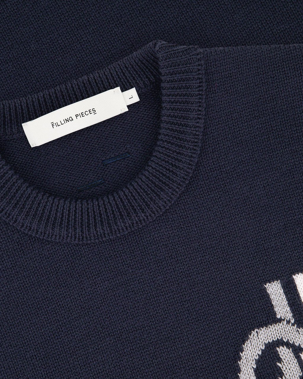 Filling Pieces Knit Sweater Knot Navy Blauw