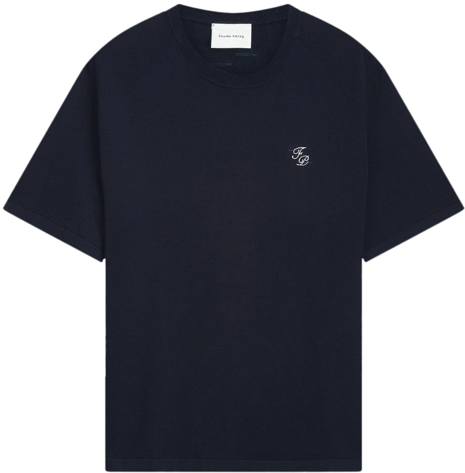 Filling Pieces Knit T-shirt Raglan Navy Blauw