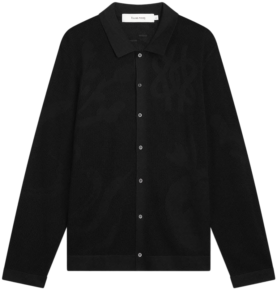 Filling Pieces Knit Longsleeve Breaking Bread Black Zwart