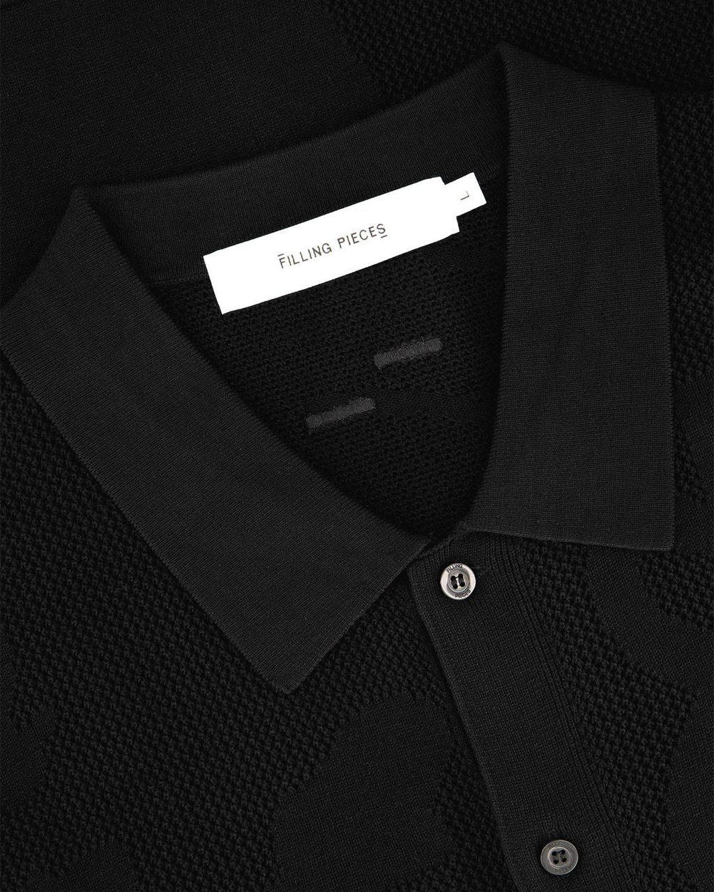 Filling Pieces Knit Longsleeve Breaking Bread Black Zwart