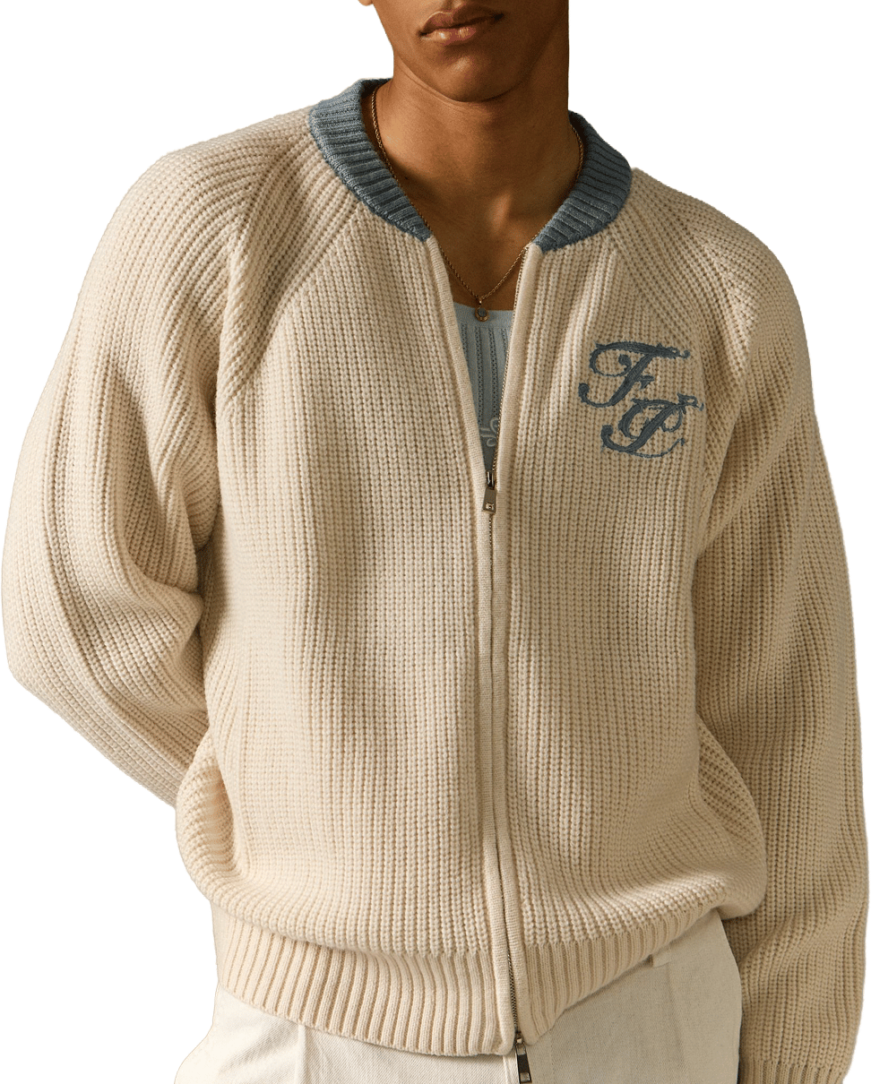 Filling Pieces Zip Knit Classic Antique White Wit