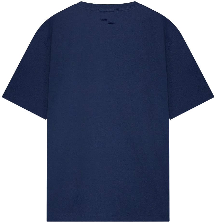 Filling Pieces T-shirt Embroidered Knot Navy Blauw