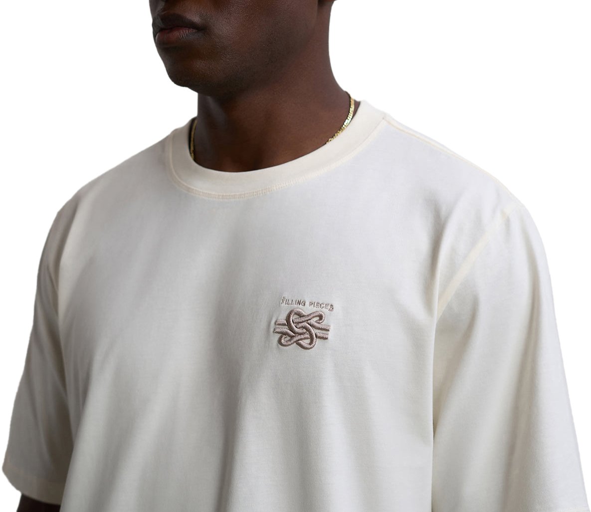 Filling Pieces T-shirt Embroidered Knot Antique White Wit