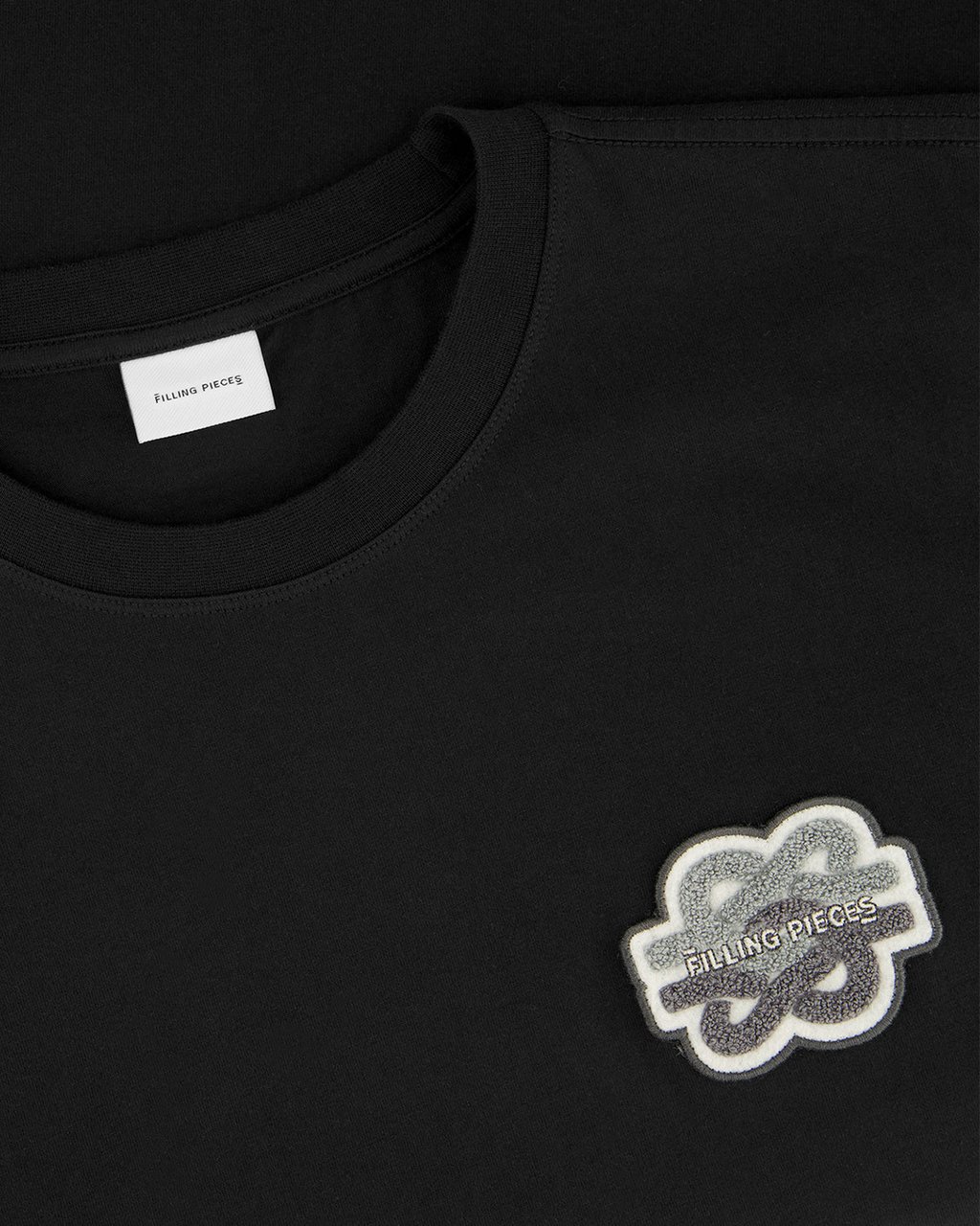 Filling Pieces T-shirt Gowtu Tonal Black Zwart