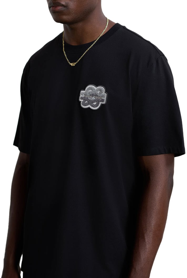 Filling Pieces T-shirt Gowtu Tonal Black Zwart