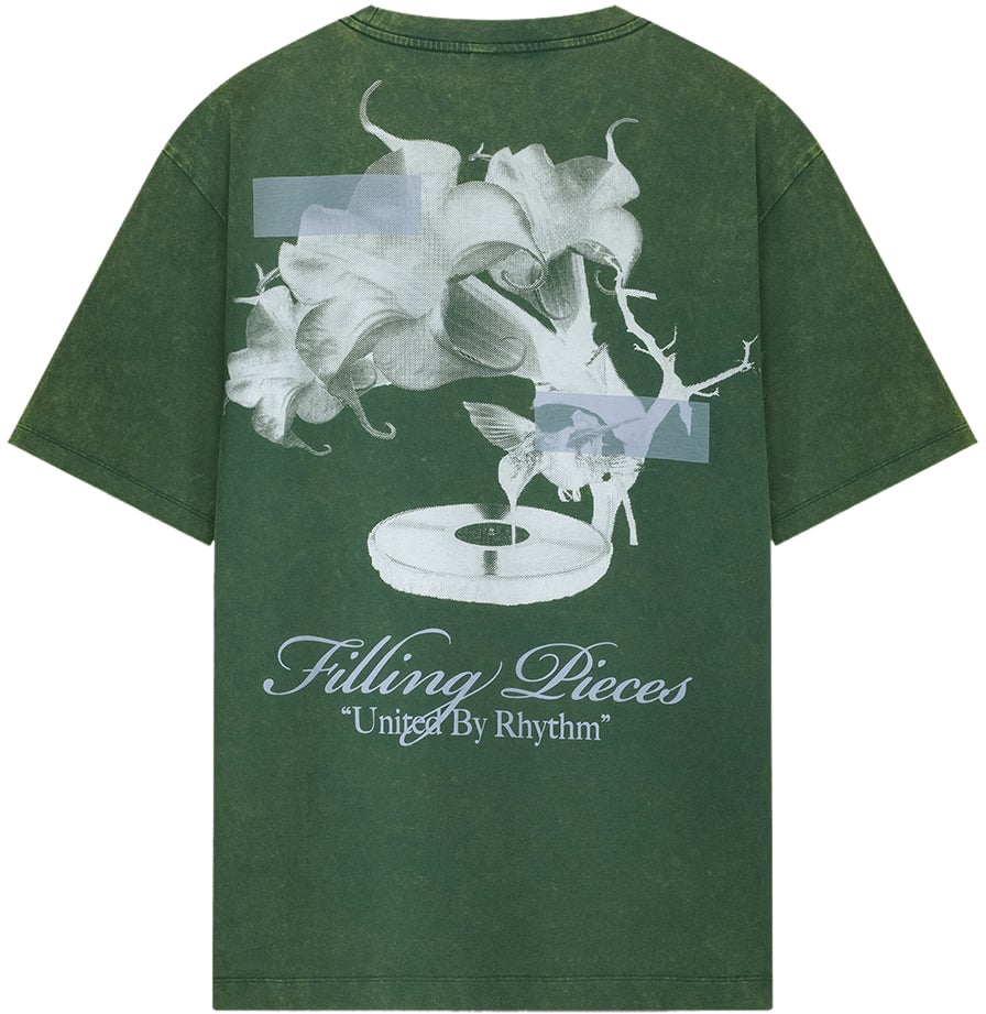 Filling Pieces T-shirt Gramophone Vintage Pine Groen