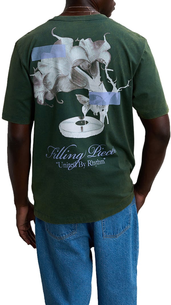 Filling Pieces T-shirt Gramophone Vintage Pine Groen