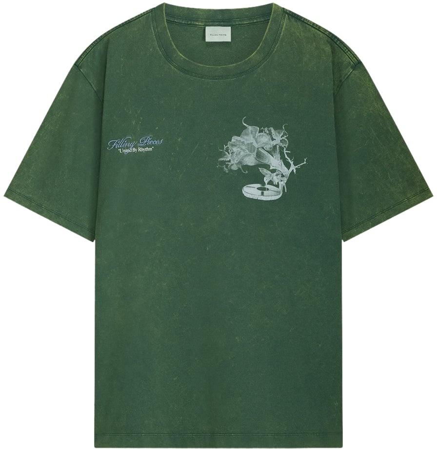 Filling Pieces T-shirt Gramophone Vintage Pine Groen
