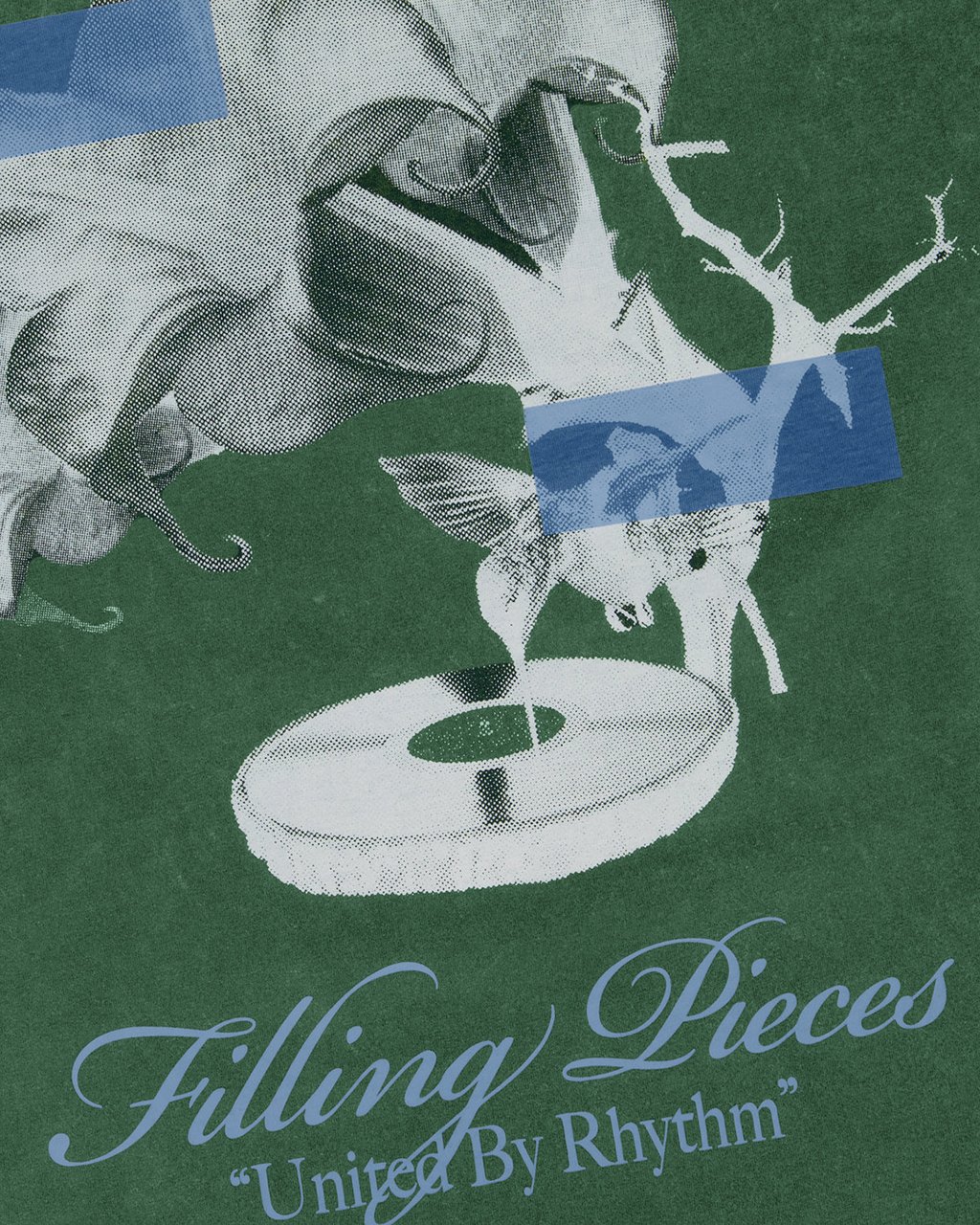 Filling Pieces T-shirt Gramophone Vintage Pine Groen