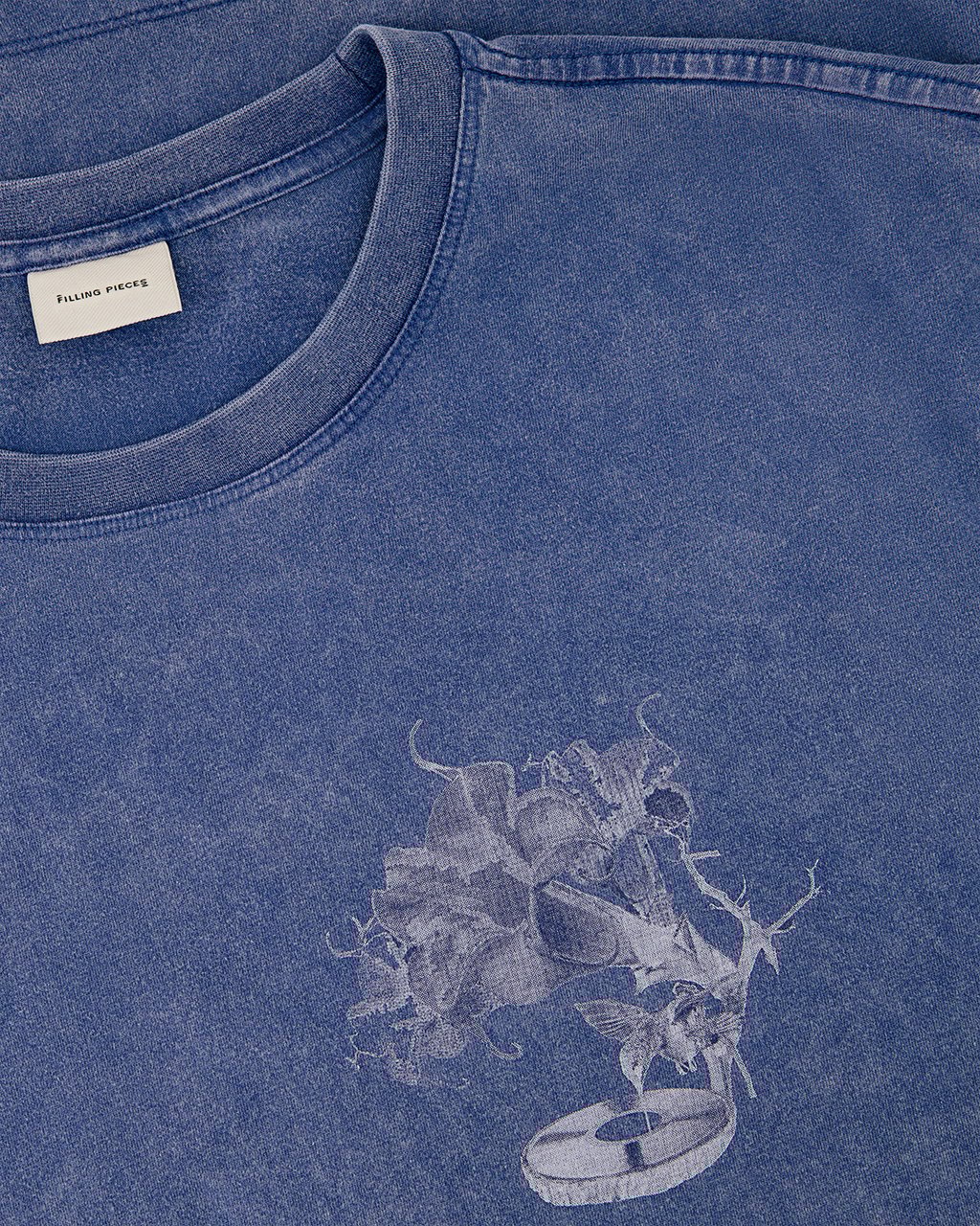 Filling Pieces T-shirt Grammophone Vintage Blue Blauw