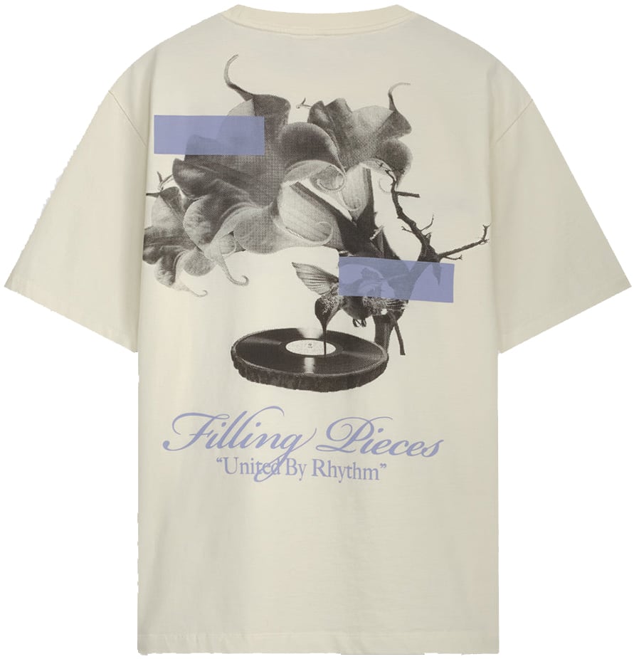 Filling Pieces T-shirt Gramophone Antique White Groen