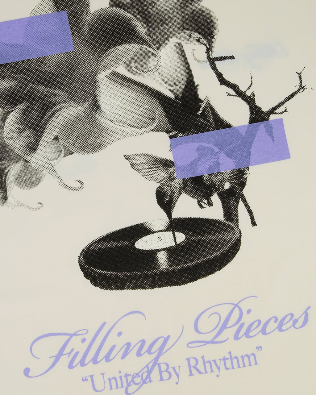 Filling Pieces T-shirt Gramophone Antique White Groen