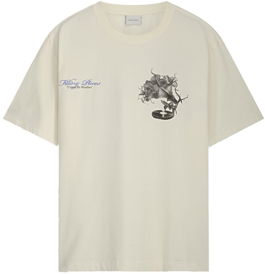 Filling Pieces T-shirt Gramophone Antique White Groen