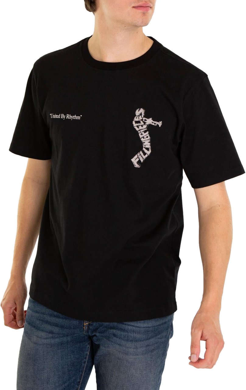 Filling Pieces Heren Trumpeteer T-Shirt Zwart Zwart