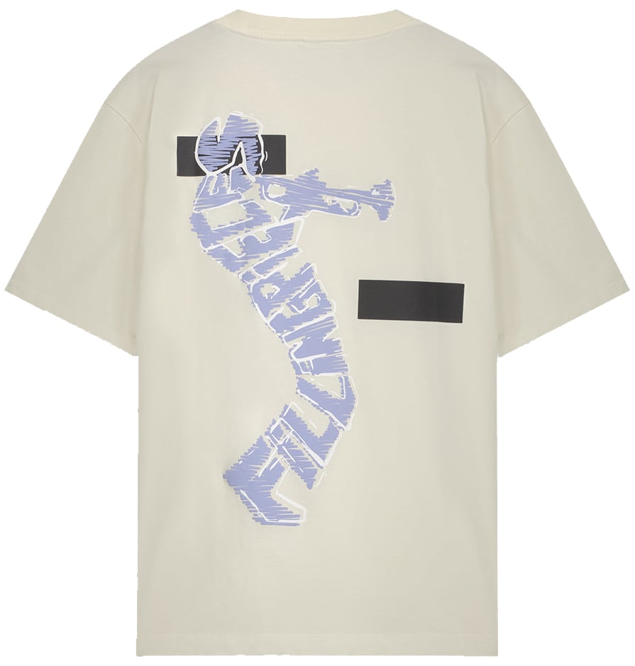 Filling Pieces T-shirt Trumpeteer Antique White Wit