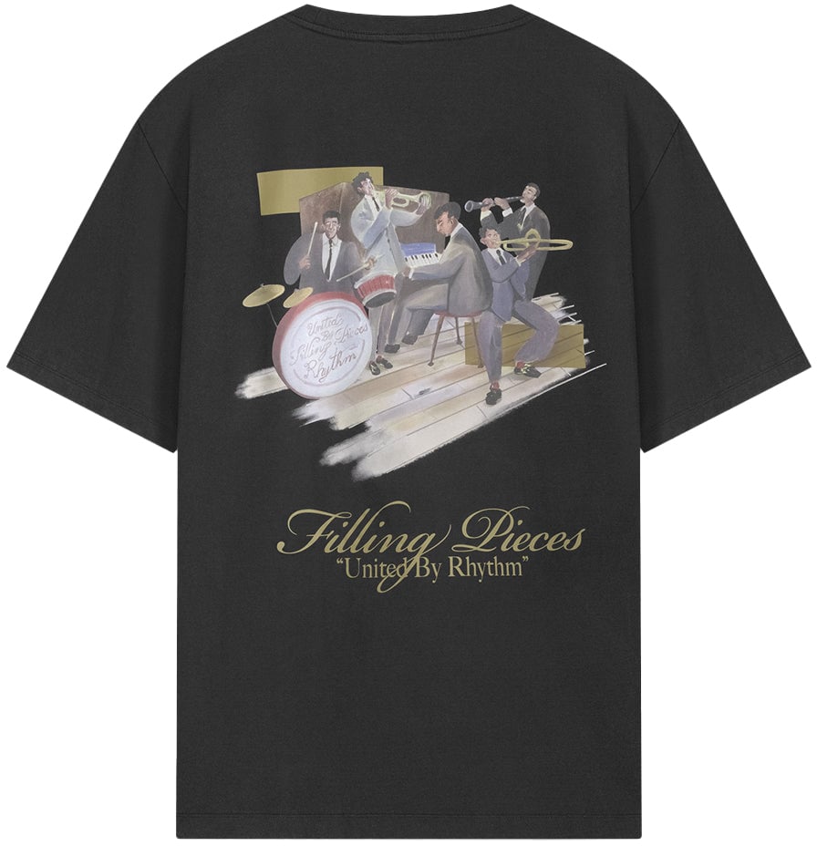 Filling Pieces T-shirt Band Vintage Black Zwart