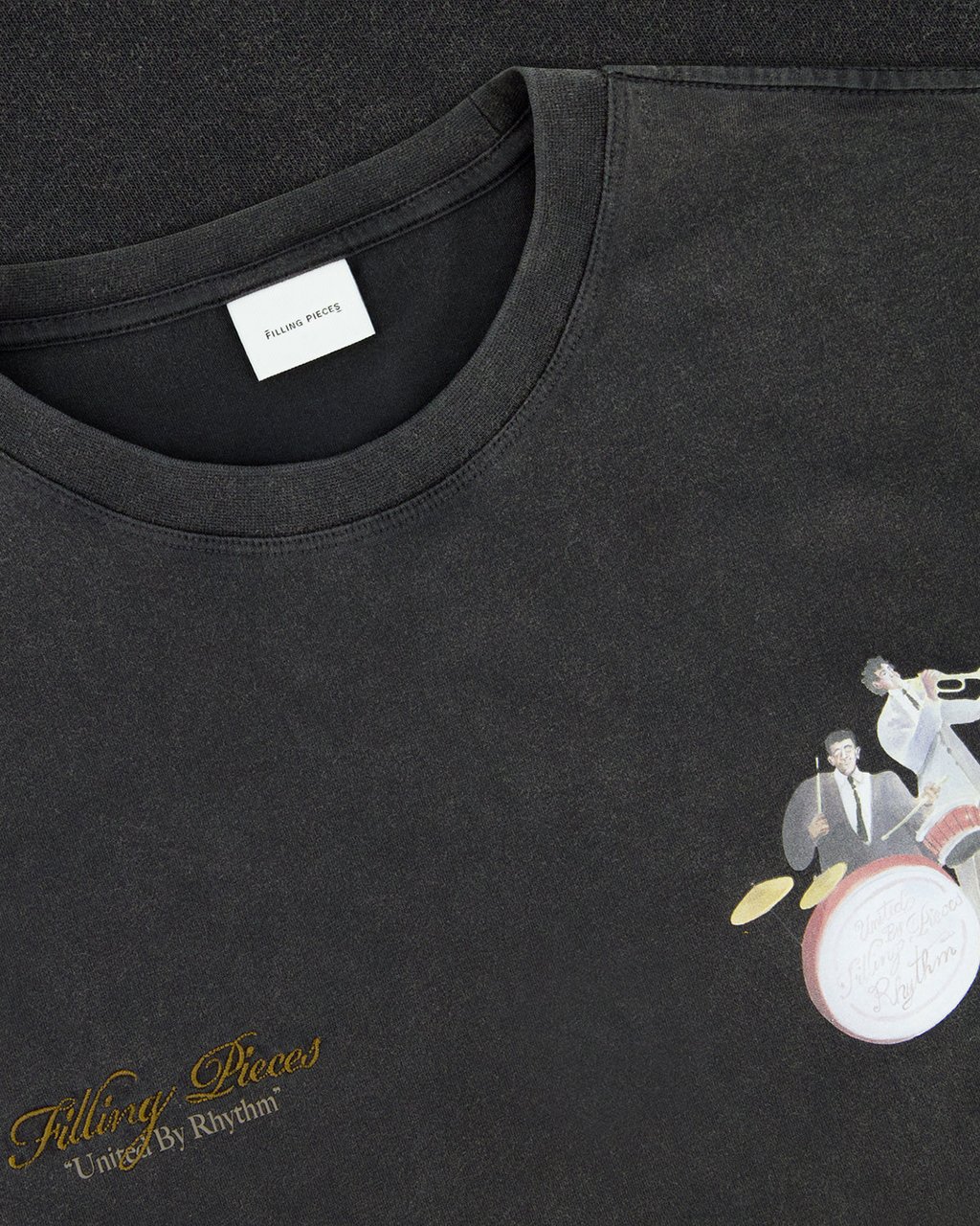 Filling Pieces T-shirt Band Vintage Black Zwart