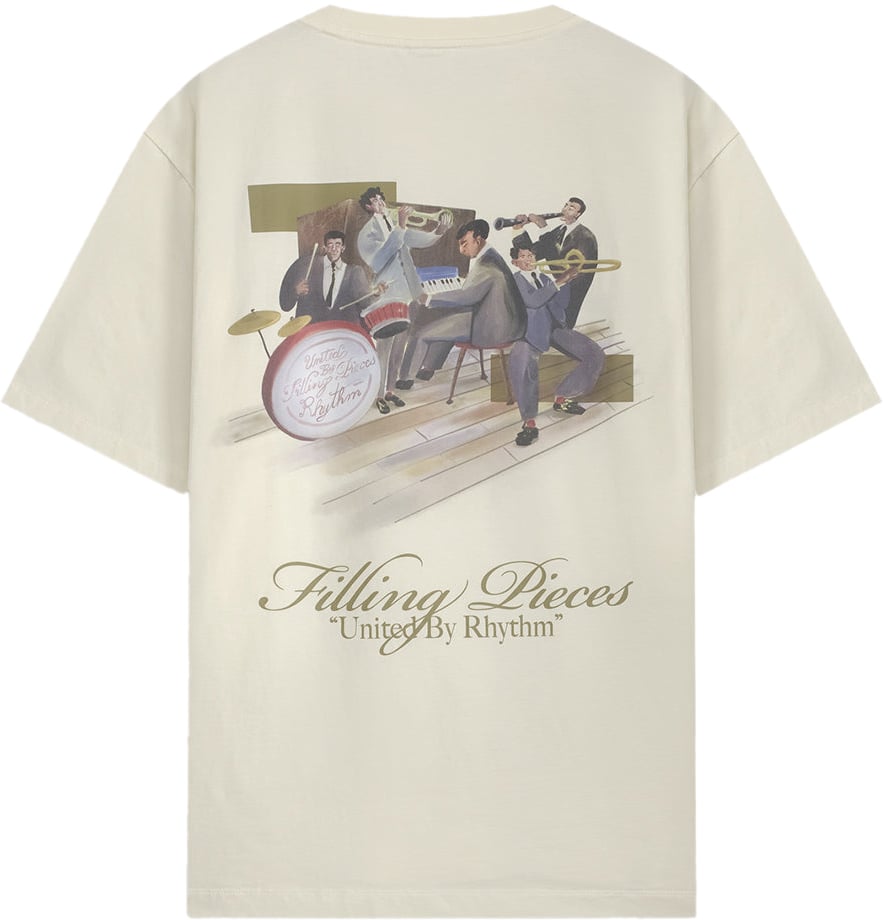 Filling Pieces T-shirt Band Antique White Wit
