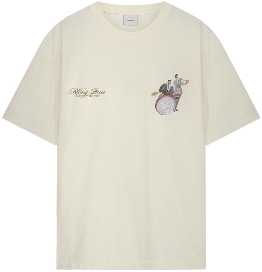 Filling Pieces T-shirt Band Antique White Wit