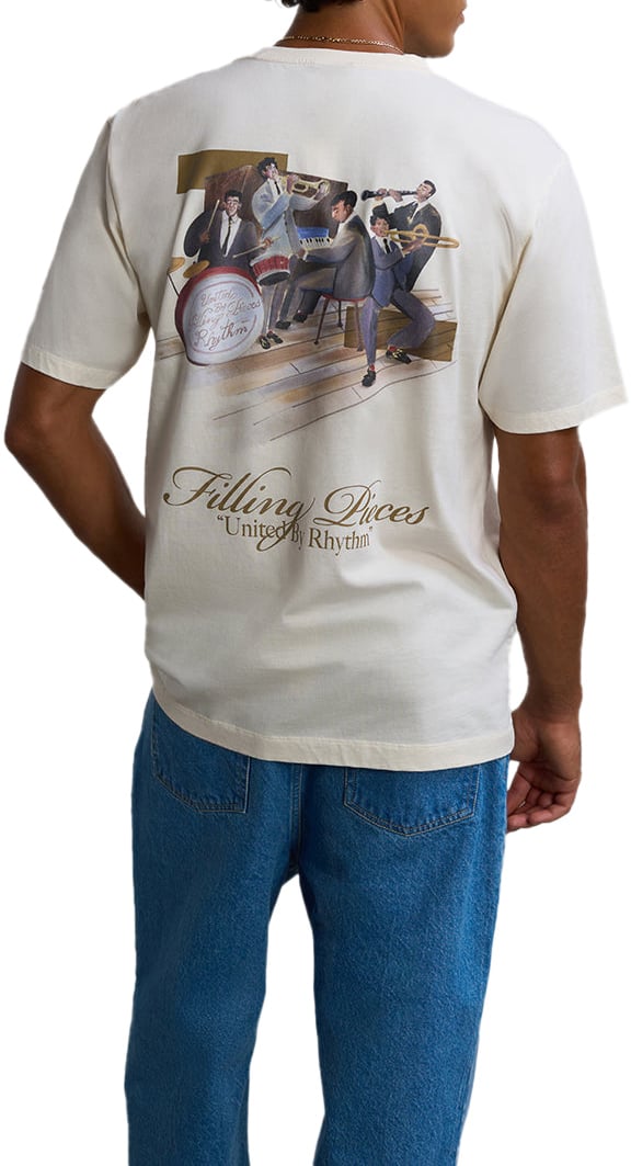 Filling Pieces T-shirt Band Antique White Wit