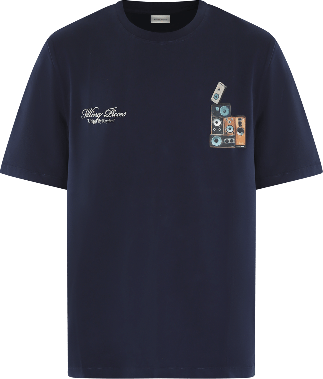 Filling Pieces Heren Speaker Wall T-Shirt Blauw Blauw
