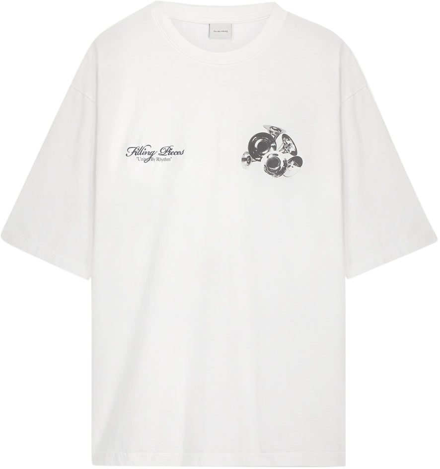 Filling Pieces T-shirt Boxy Bouquet White Wit
