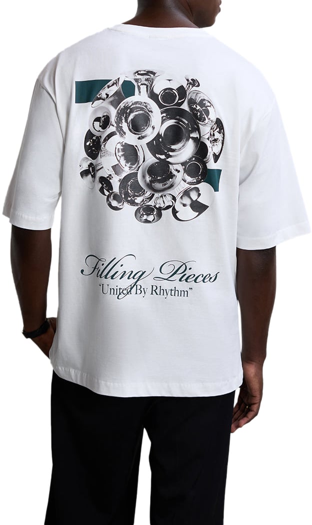 Filling Pieces T-shirt Boxy Bouquet White Wit