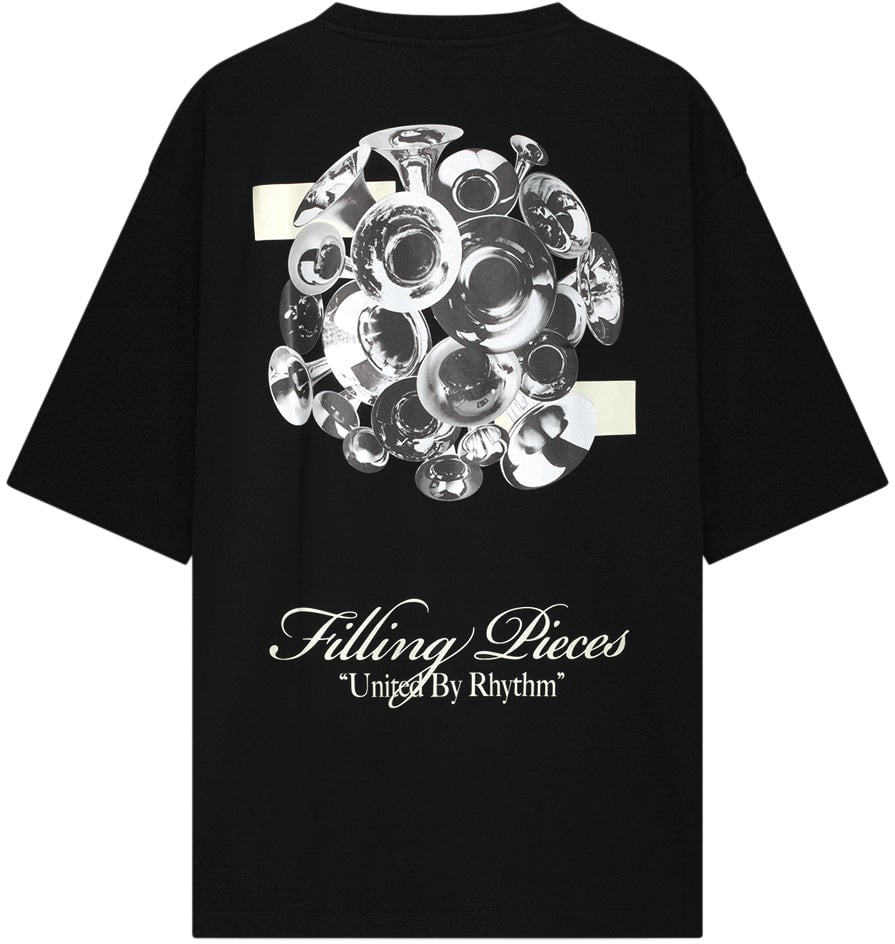 Filling Pieces T-shirt Boxy Bouquet Black Zwart
