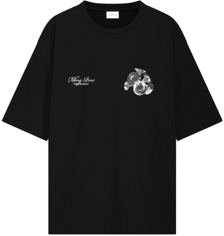 Filling Pieces T-shirt Boxy Bouquet Black Zwart