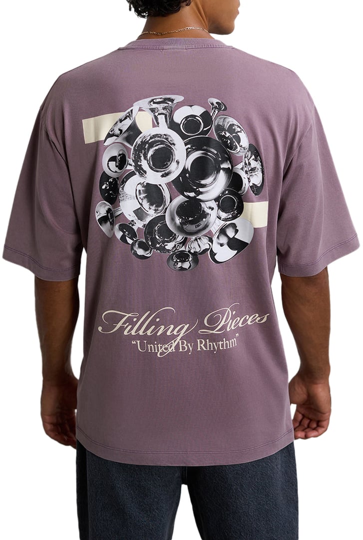 Filling Pieces T-shirt Boxy Bouquet Vintage Moonscape Grijs