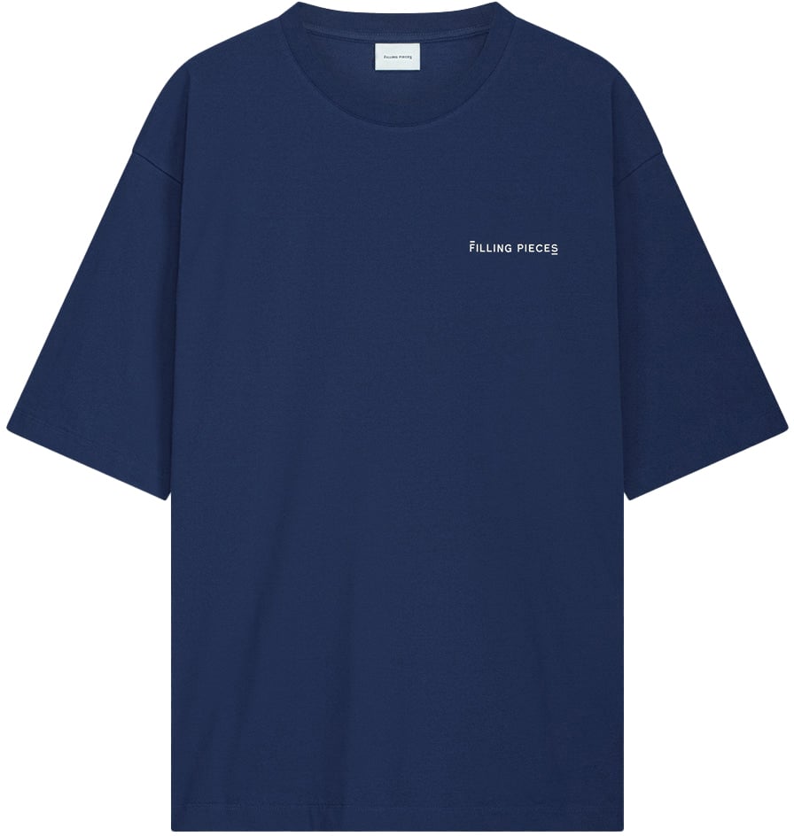 Filling Pieces T-shirt Boxy Navy Blauw